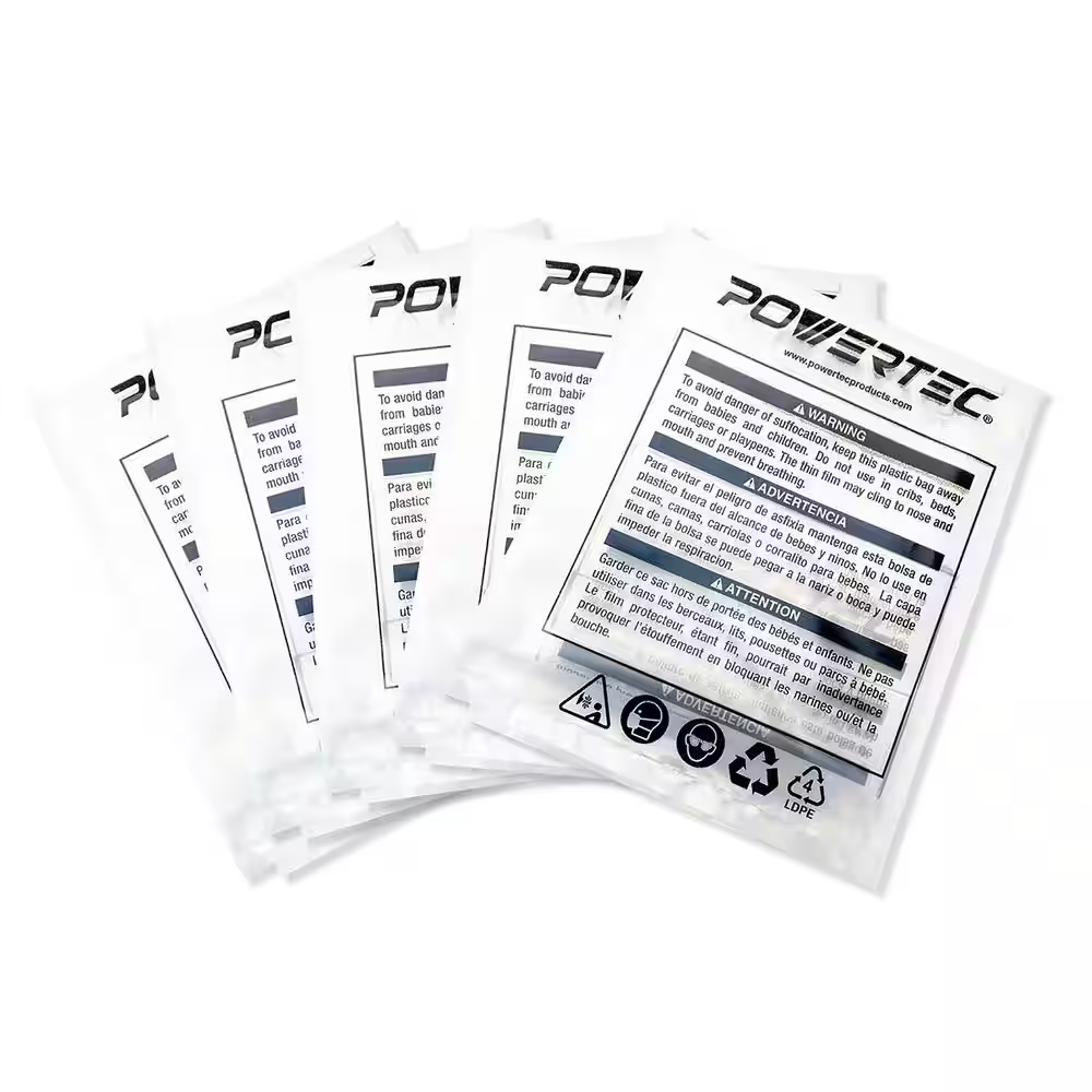 Powertec 5 Pack Clear Plastic Dust Collection Collector System Bag 20 x 43 in.