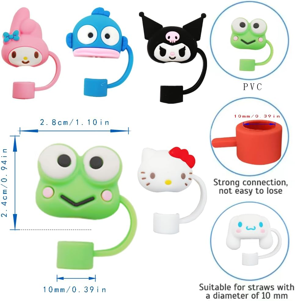 6pcs Kawaii Cute Straw Cover Cap for Stanley Cup, Straw Topper Compatible wit... - Picture 4 of 14