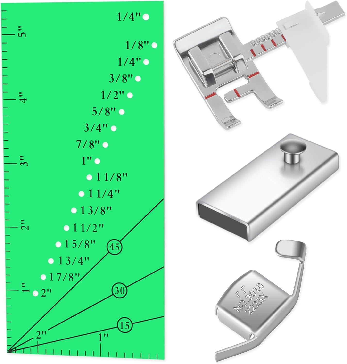 Regla costura magnetica ajustable 4 pzs accesorio maquina coser costureros