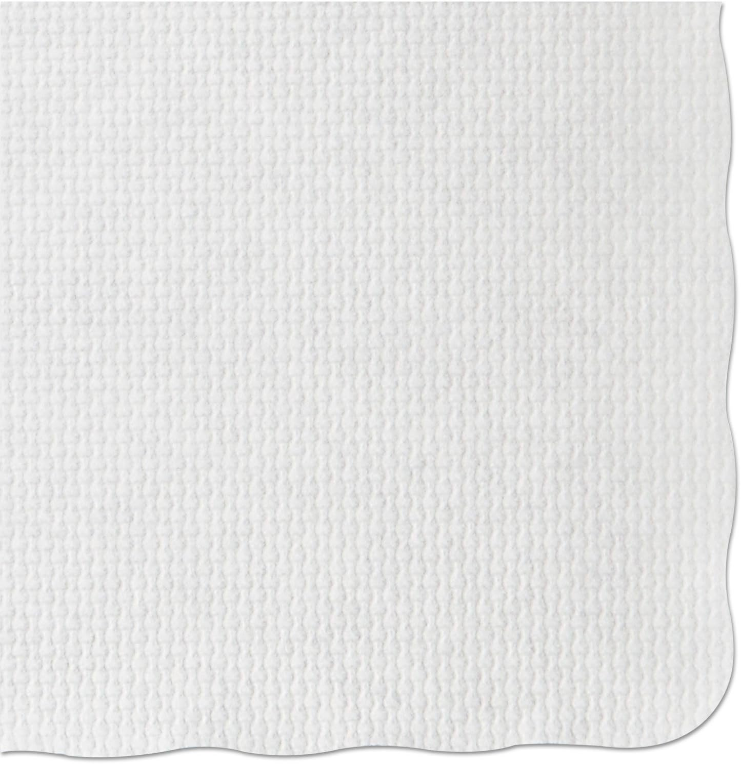 Knurl Embossed Scalloped Edge Placemats, 9.5 X 13.5, White, 1,000/Carton
