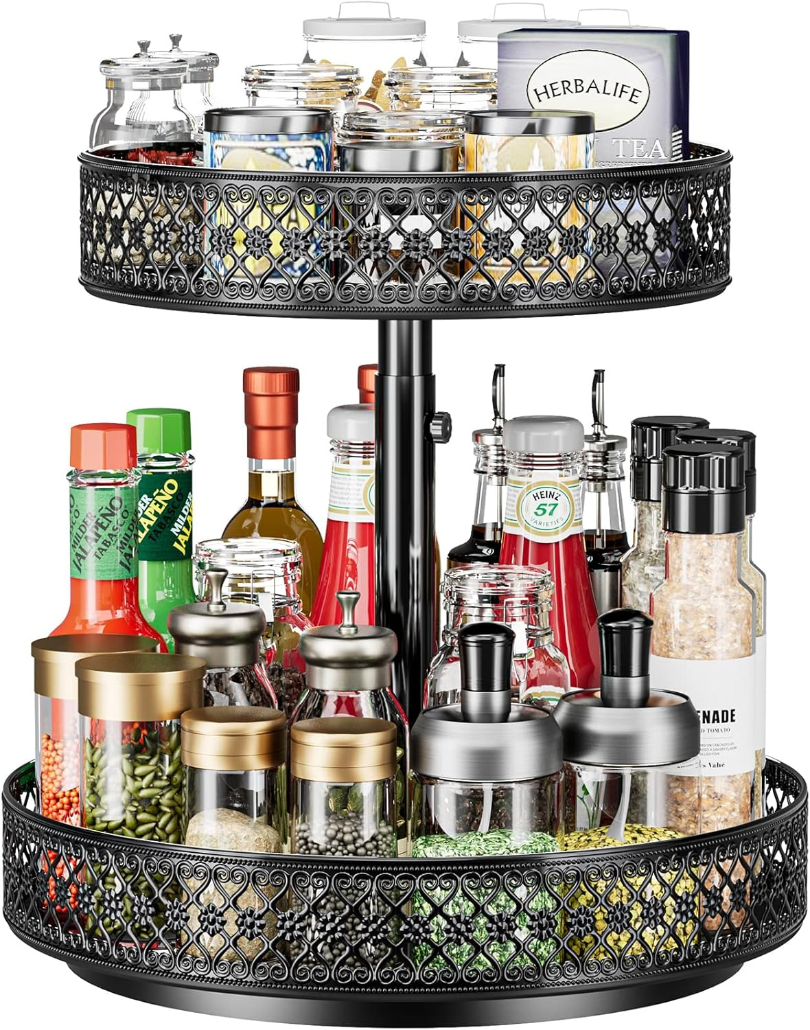 Lazy Susan Organizer Tier Turntable Spice Rack 12 Inch