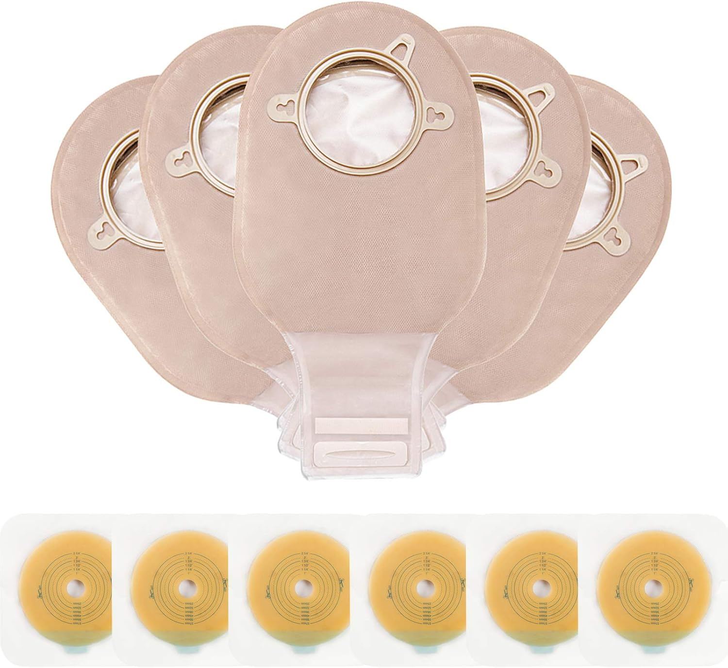 Carbou 21 PCS Ostomy Supplies Colostomy Bags Two Piece Drainable Pouches with Closure 12