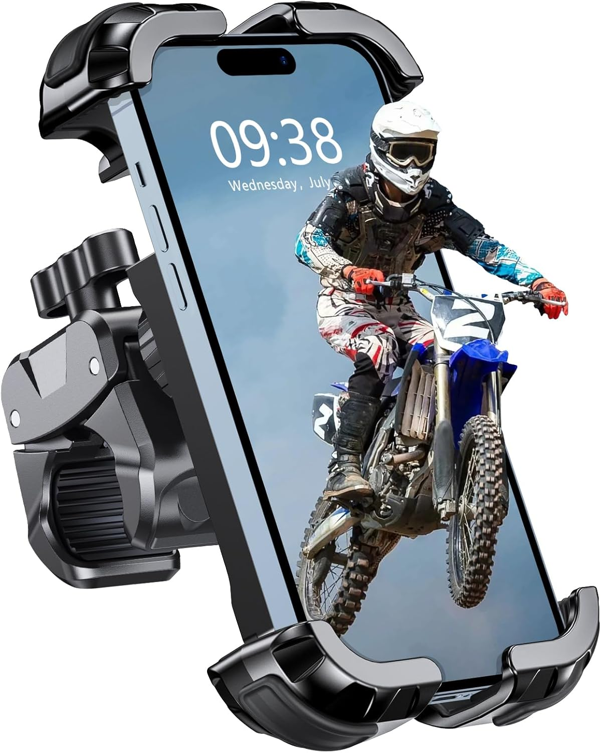 Bike Phone Mount, Upgrade [1s Lock][Secure Protection] Motorcycle Phone Mount, [360° Rotatable] Phone Holder for Bike Handlebar Compatible with iPhone/Samsung 4.7-6.8