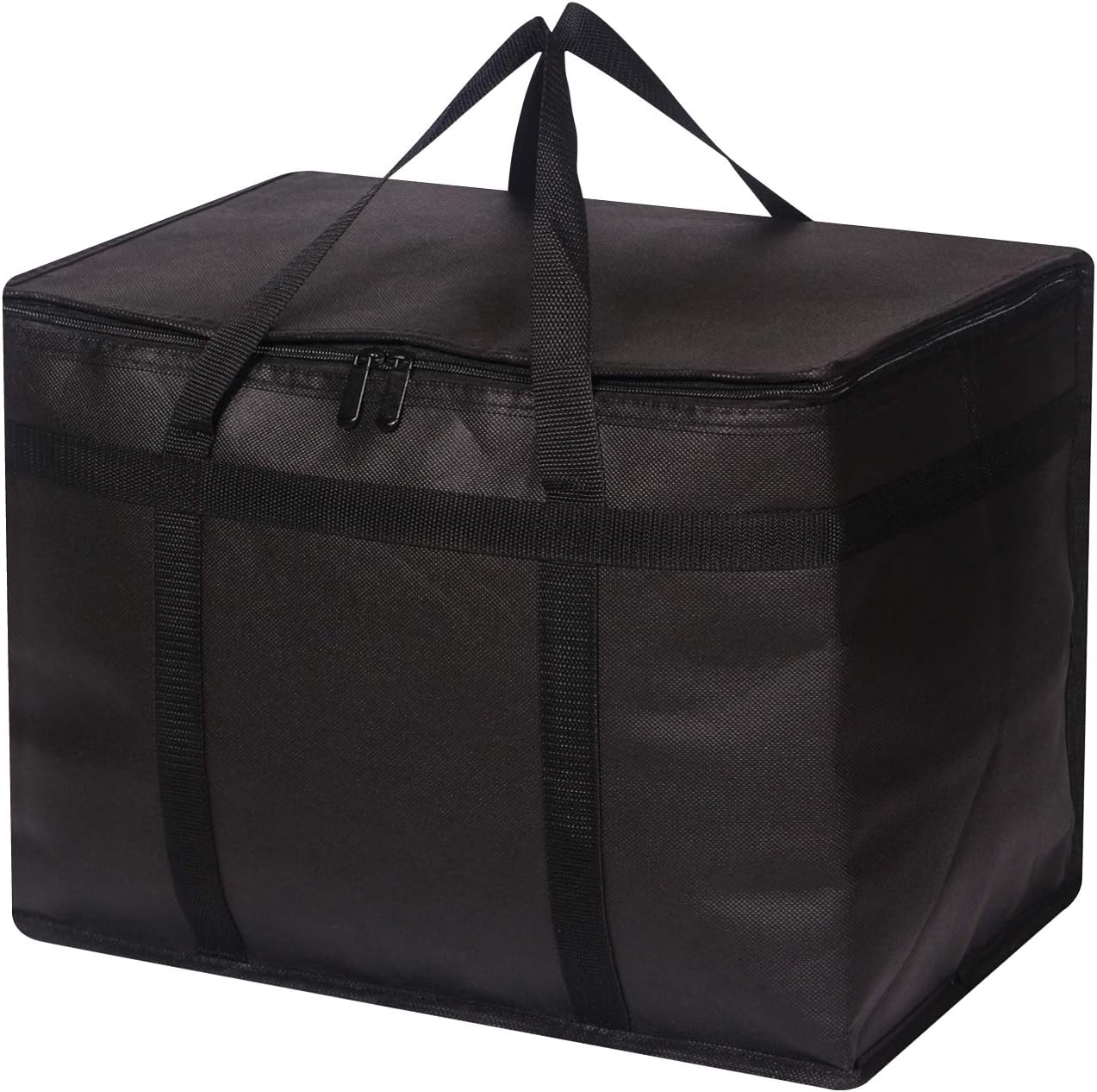 XL Insulated Reusable Grocery Bags with Sturdy Zipper Reinforced Bottom & Handles, Foldable Washable Heavy Duty Cooler Totes for Hot or Cold  Delivery, Groceries, , Shopping