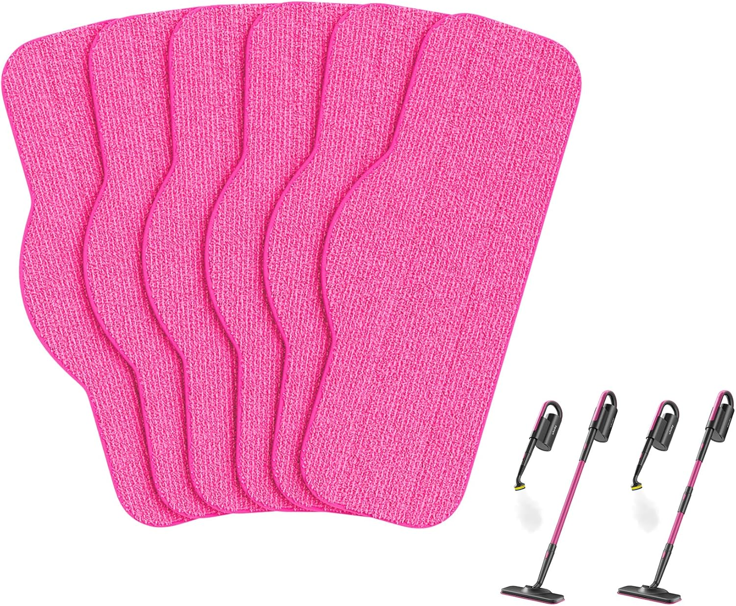 6-Pack Microfiber Pads Steam Mop Cleaner, Washable and Reusable Replacement Mop Pads, Accessories Compatible Steam Mop SLFCSM064 & SLFCSM063