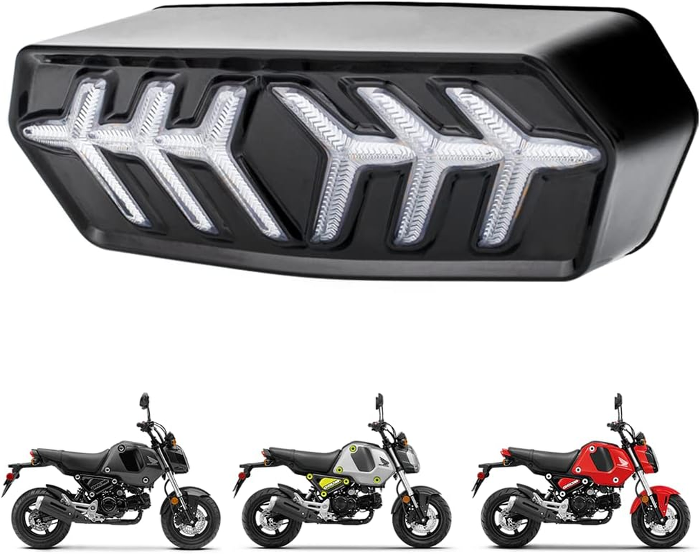 Grom Integrated Tail Light, Sequential LED, Honda Grom 2014-2022, Clear Lens