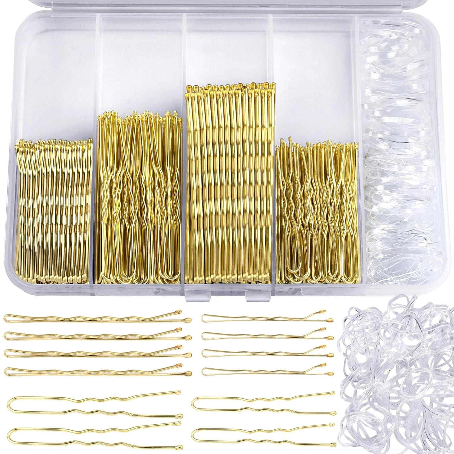 300PCS Blonde Bobby Pins and Hair Bands Kit
