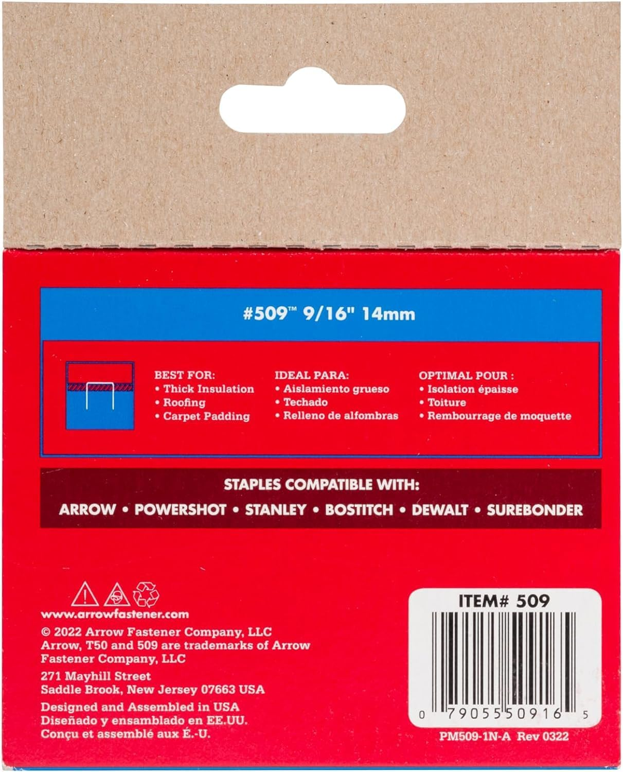 Arrow 509 Heavy Duty T50 Staples 5000-Pieces, 9/16-Inch Length - Picture 10 of 14