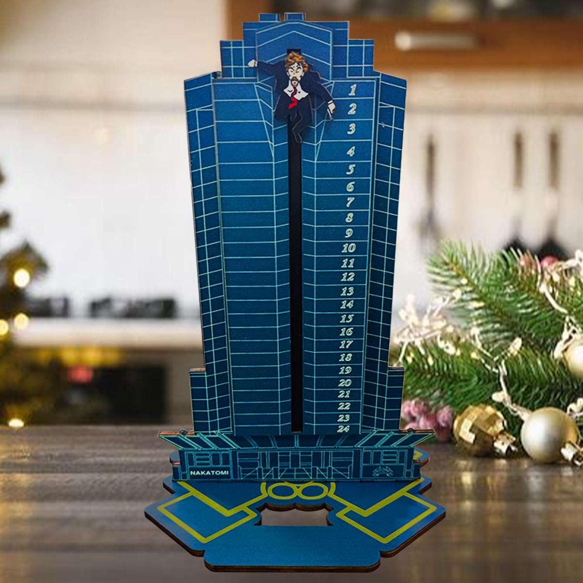 Die Hard Advent Calendar 2024,Nakatomi Plaza Advent Calendar,Christmas Countdown Calendar Gifts for Kids Adults,24 Days Tabletop Wooden Christmas Ornament Diehard Advent Calendar