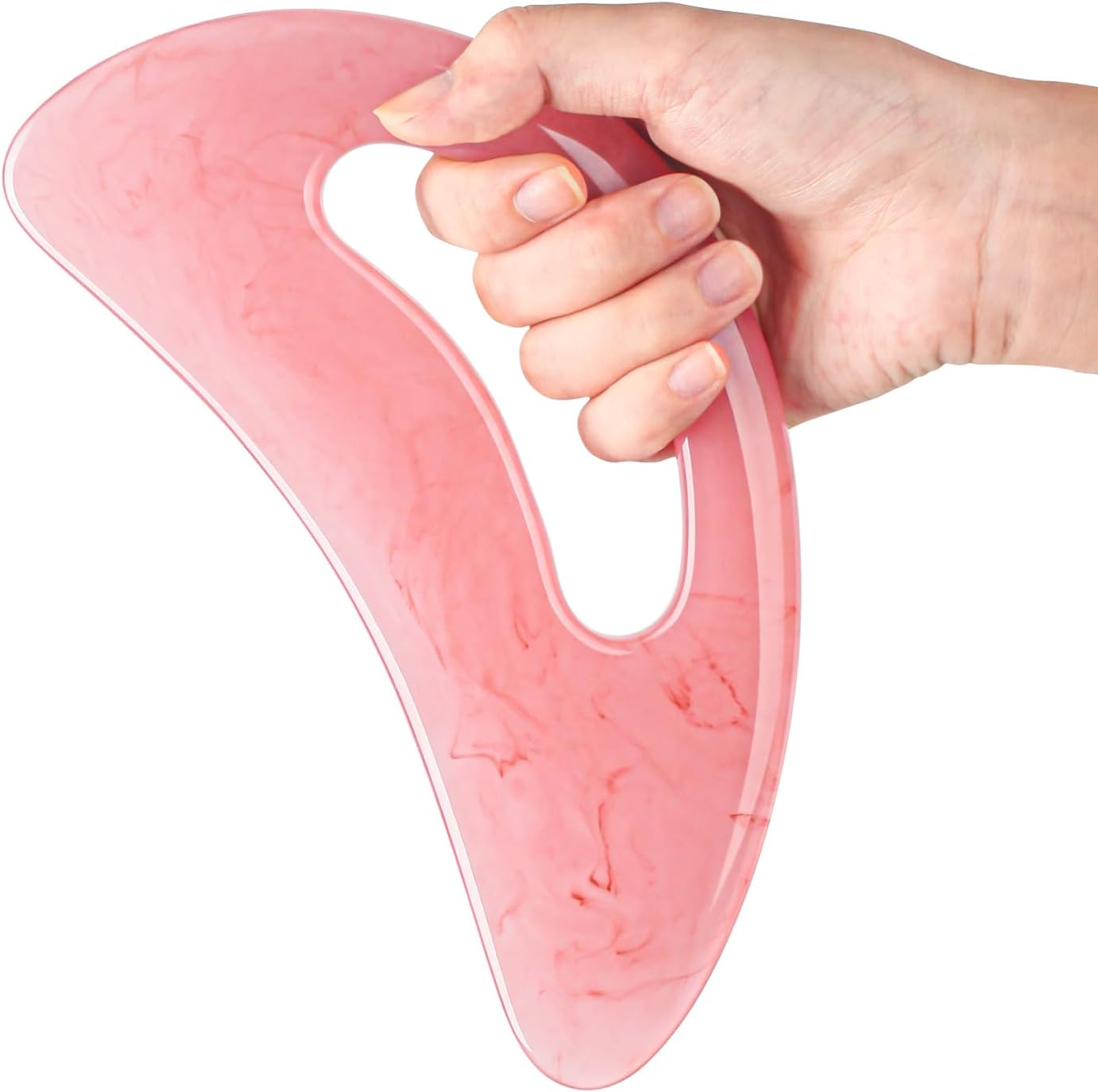 Scienlodic Gua Sha Massage Tool with Handle (Resin) Larger Guasha Scraping Tool for Back Neck Face Leg Massage, Lymphatic Drainage, Cellulite Remove - Large