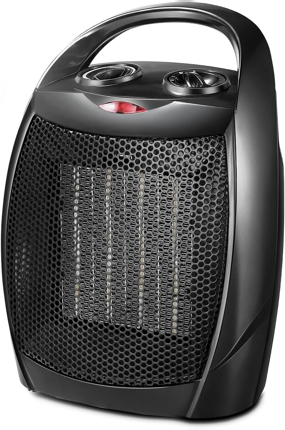 Small Electric Space Heater Ceramic Space Heater,Portable Heater Fan for Office with Adjustable Thermostat and Overheat Protection ETL Listed for Kitchen, 750W/1500W(Black)