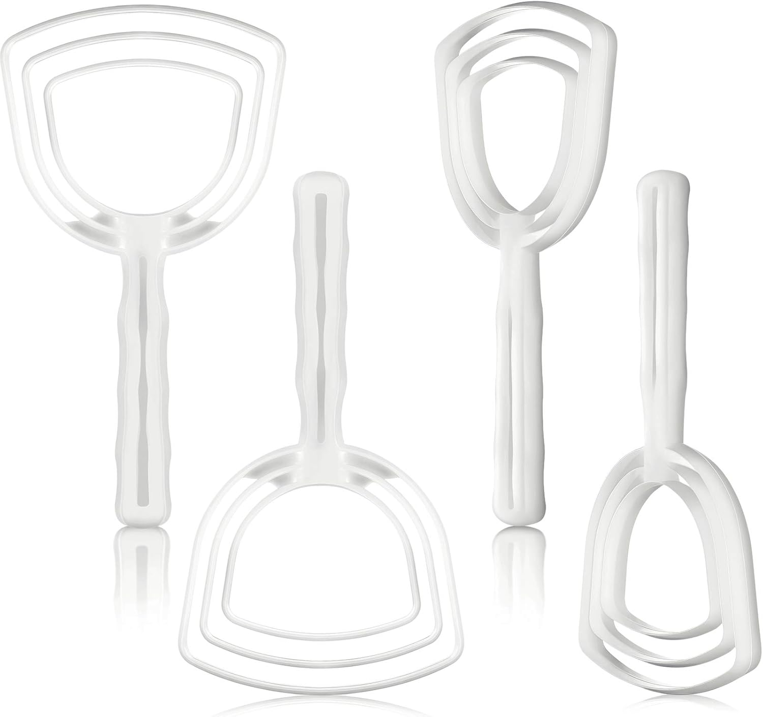 4 Pieces Bone Dust Scraper Fish Scale Remover Butcher Plastic White Fish Descaler Meat Scraper Cleaning Tools for Kitchen Restaurant Catering Table