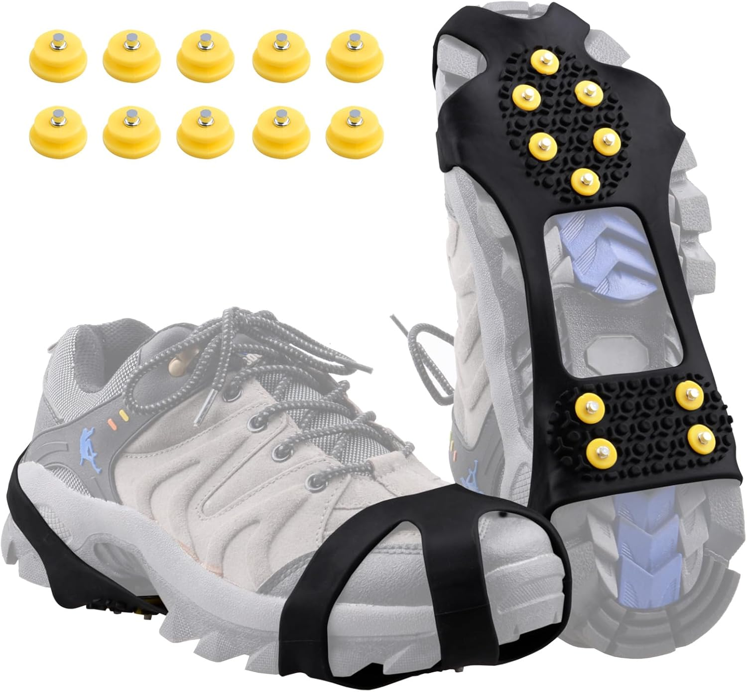 Walk Traction Ice Cleat Spikes Crampons with 10 Spikes Snow Grips