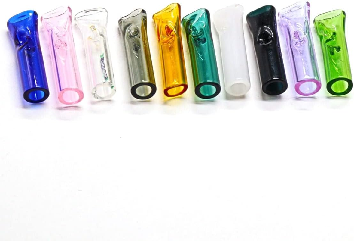 Reusable Glass Tips Filter Flat Mouthpiece, Ø8Mm outside Diameter Ø5Mm inside Diameter 35Mm Length for DIY Easy Clean Color 10 Pack