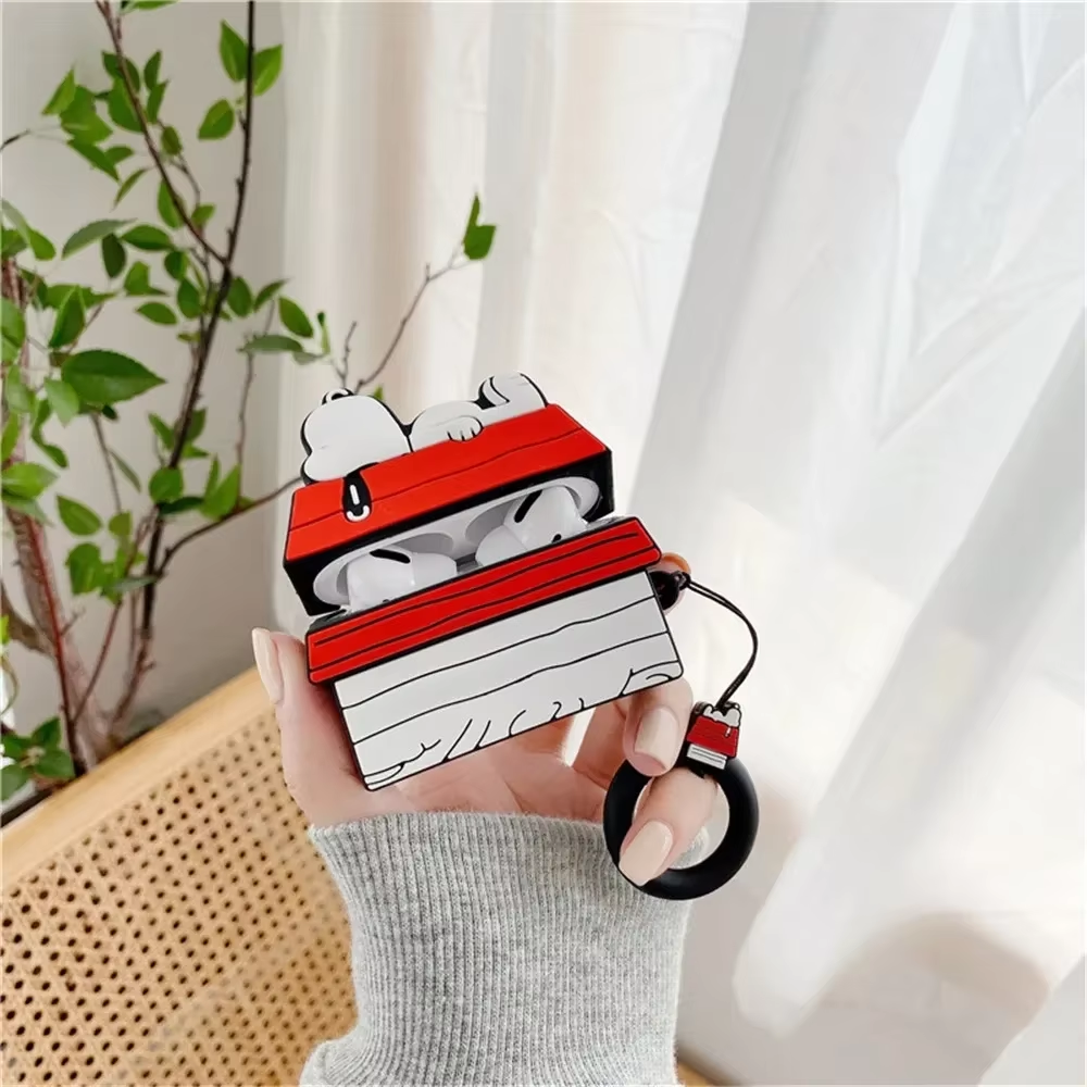 NEW Snoopy Earphone Case for Airpods Pro 1 2 3 Cartoon Silicone Wireless Bluetooth Earbuds Protective Cover with Lanyard