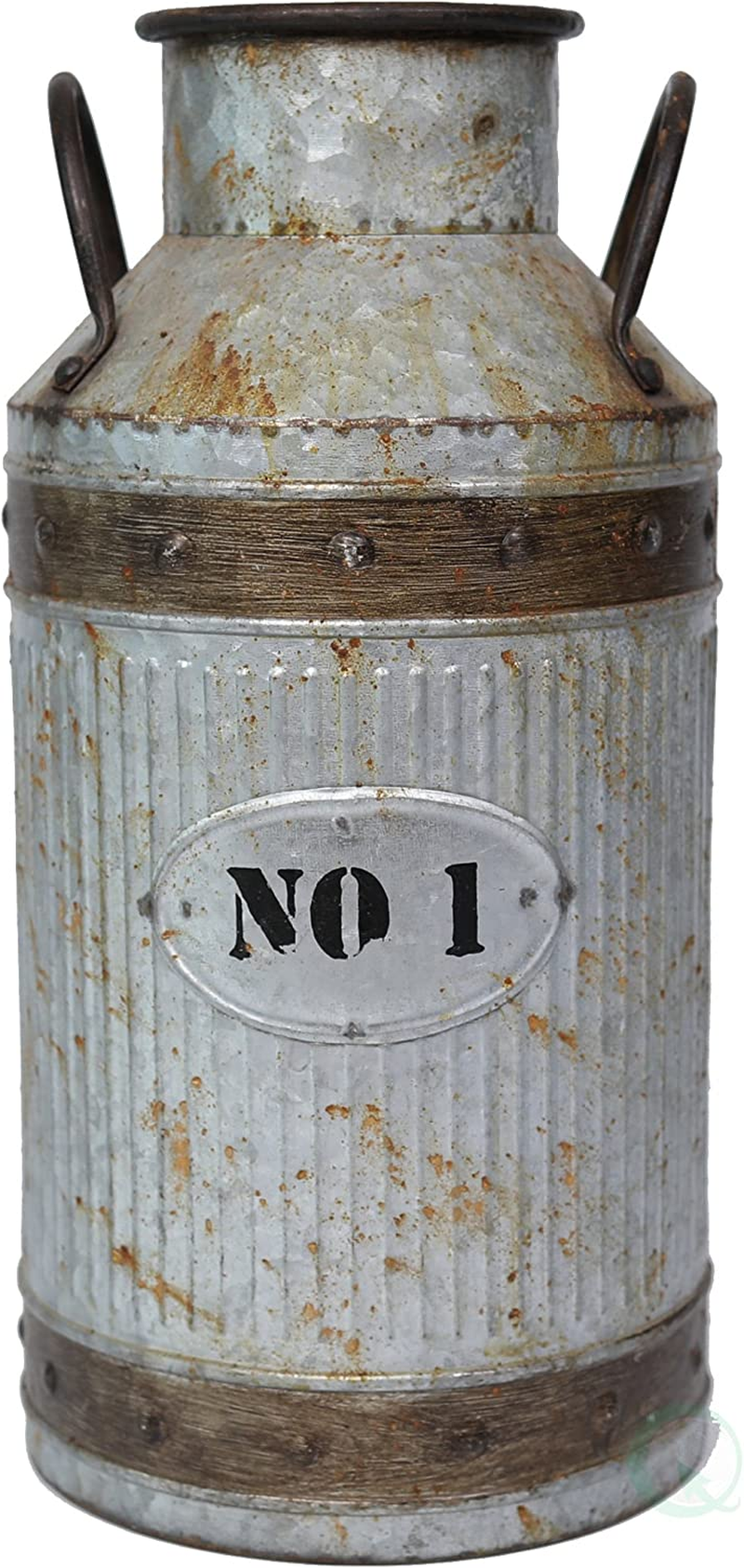 Vintiquewise Galvanized Metal Rustic Milk Can, Large - Picture 2 of 14