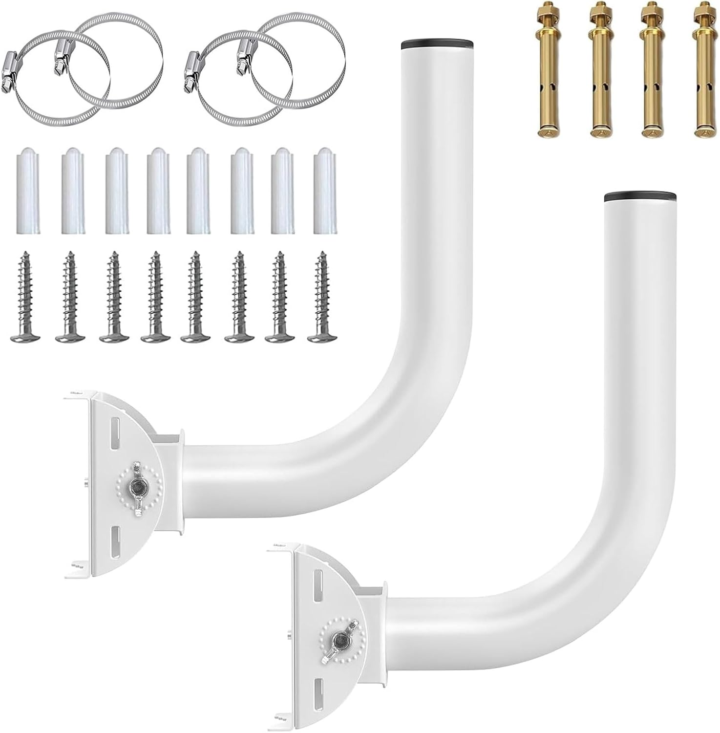 2Pcs Universal Wireless Bridge Mount, Outdoor Pole & Wall-Mount Bracket for J Pole Antenna, Security Camera, and AP Access Point