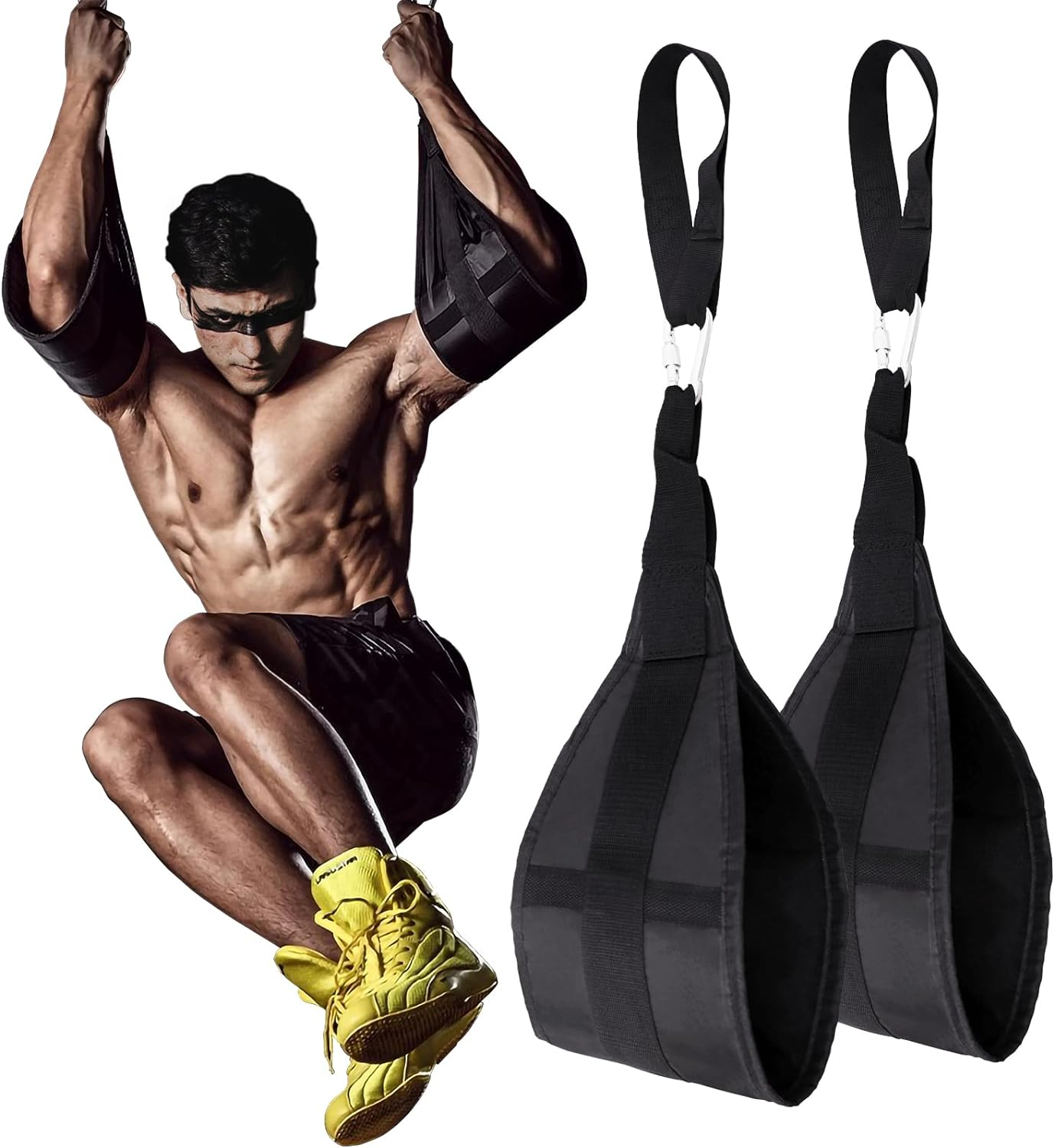 Hanging Ab Straps for Pull up Bar: Gym Ab Sling Straps for Arm Pull up Workout Support for Training Knee and Leg Raises
