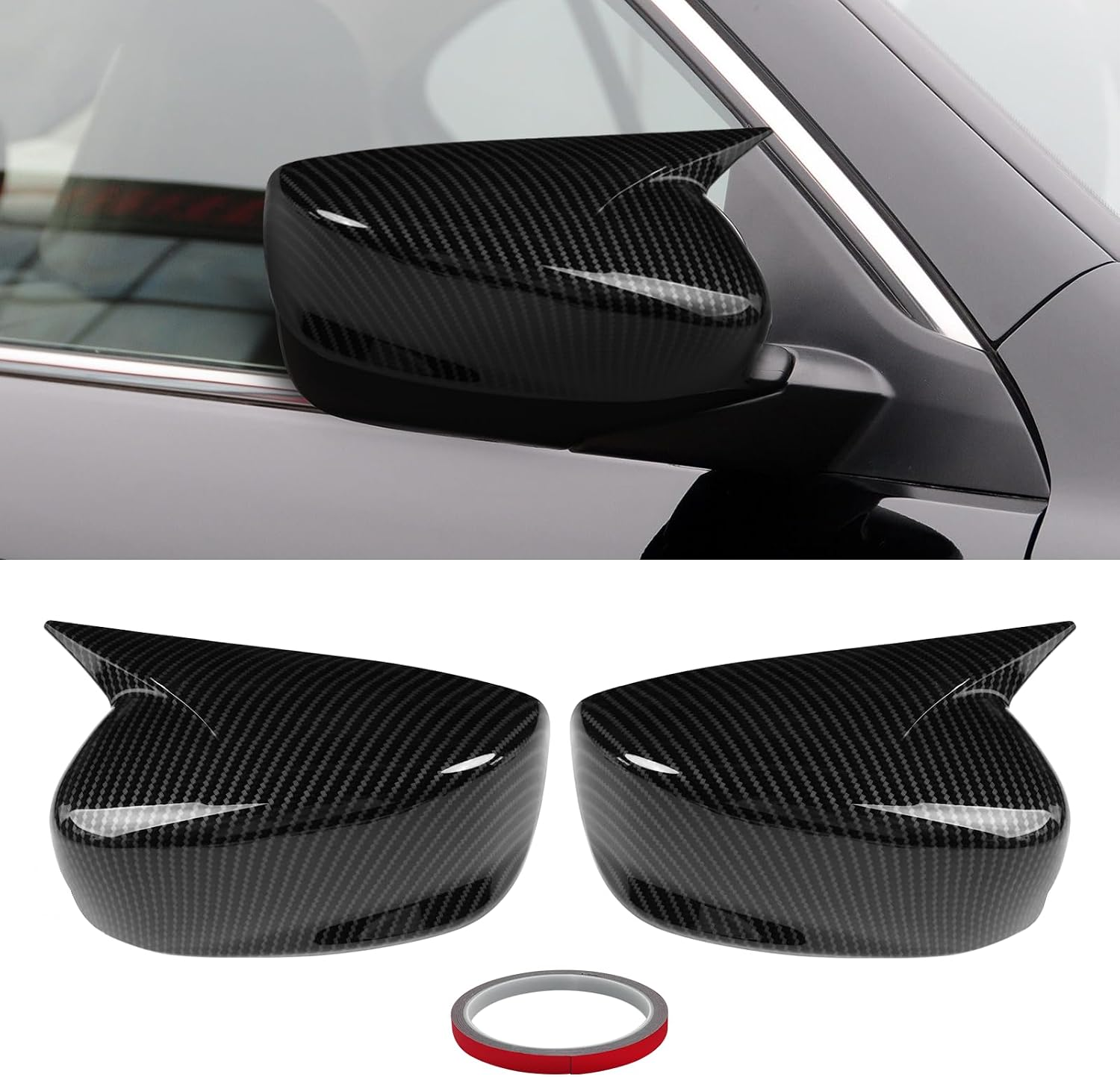2PCS for Honda Accord Ox Horn Side Mirror Cover 2008-2012 8Th Gen