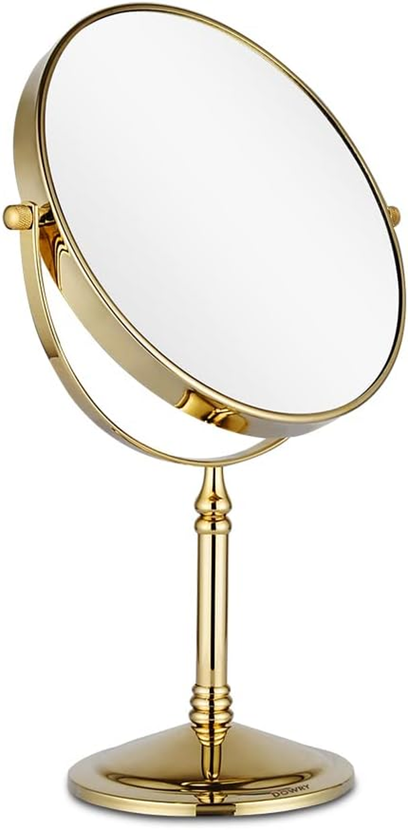 Makeup Mirror 10X Magnification Vanity Mirror Tabletop Two-Sided Swivel Gold Finish(10X)