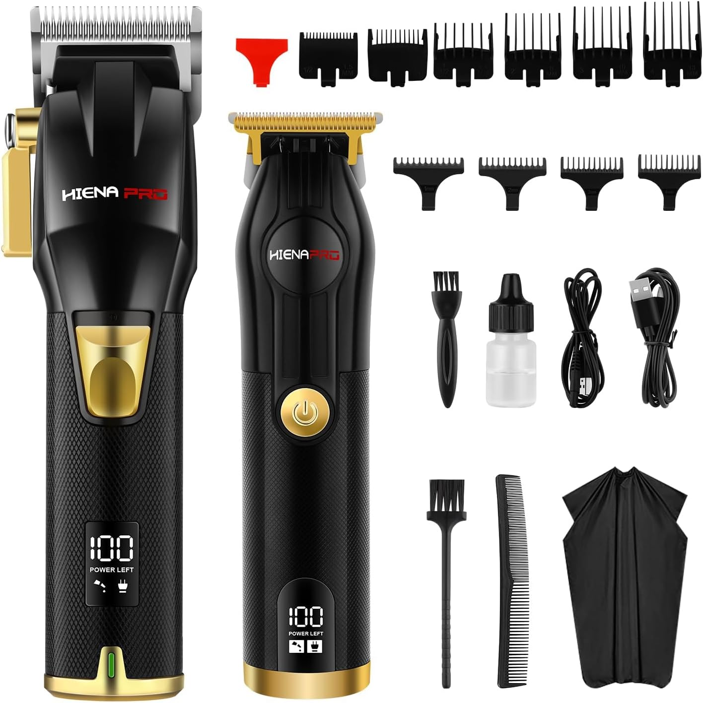 Hair Clippers for Men T Liners Hair Trimmer Set, Men Professional Cordless Rechargeable Barber Hair Cutting Kit with LED Display, Gifts for Men