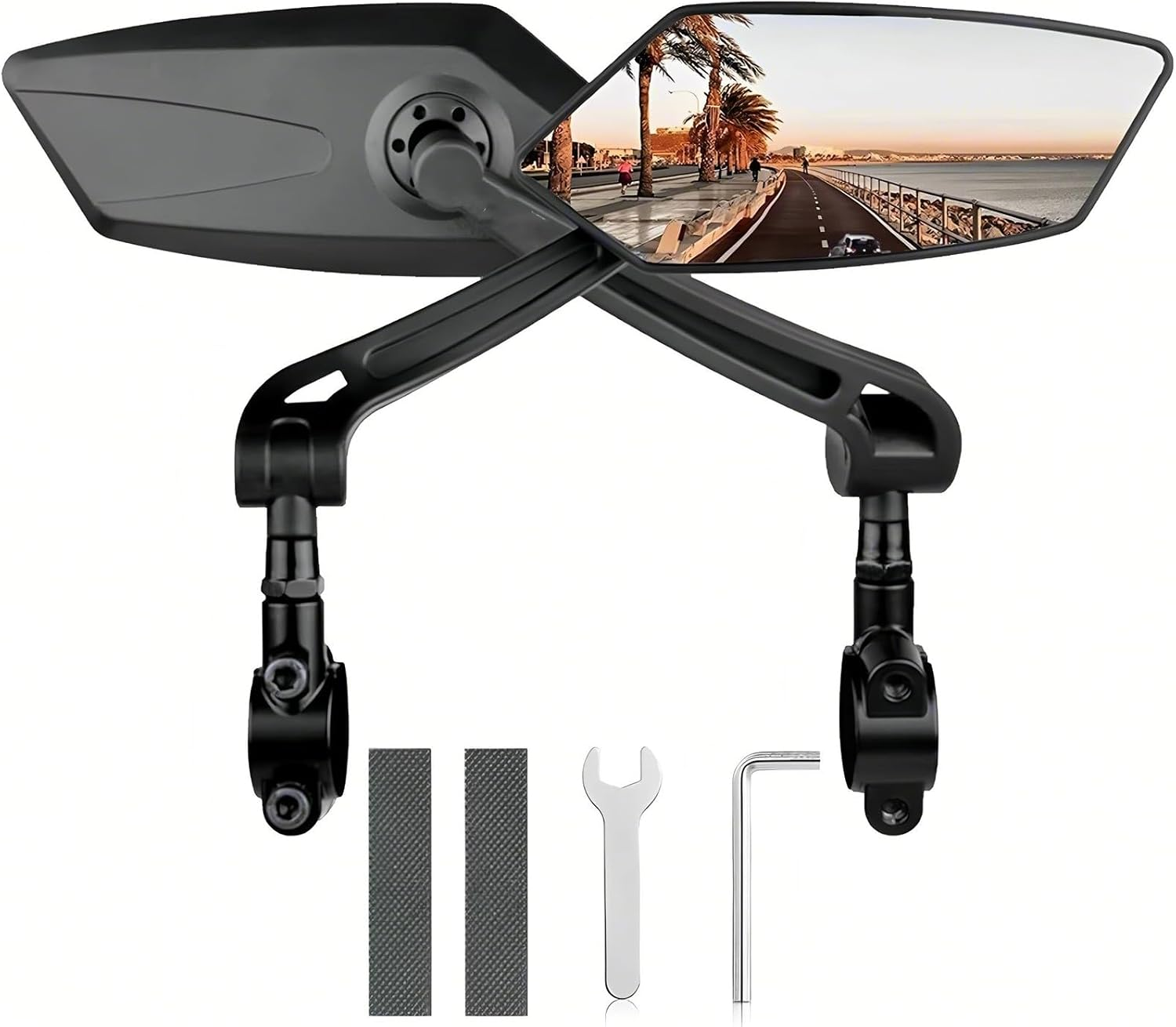 Paquete de 2 espejos para bicicleta espejo para manillar de bicicleta de 360