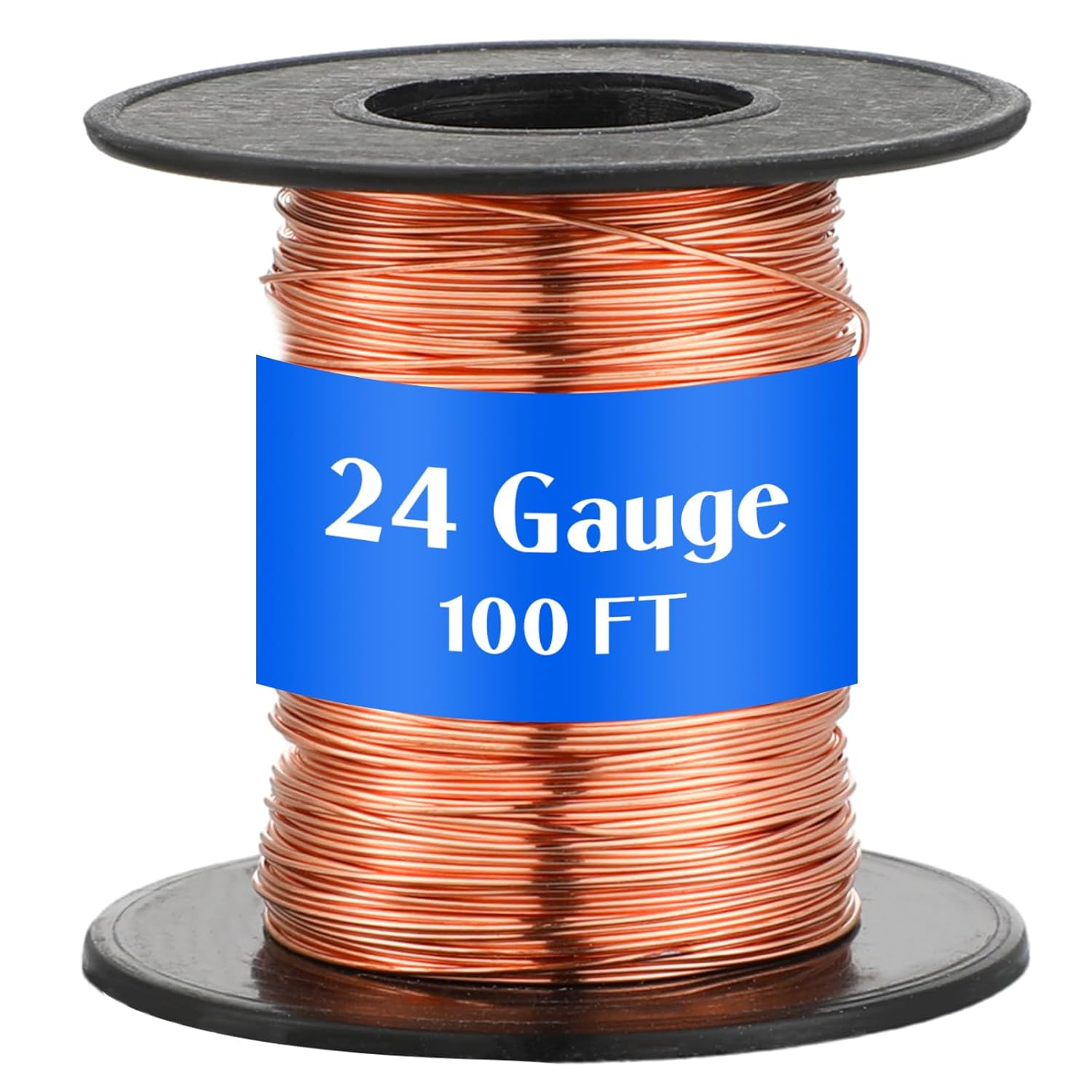 100Ft 24 Gauge Copper Wire for Gardening, Electroculture, Bonsai, Jewelry Making Beading DIY Craft Pure Bare Copper Wire Spool (0.019'' Diameter)