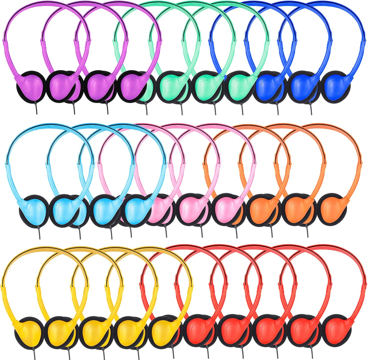 18 Pack Classroom Kids Headphones Bulk for School Students Children Teen Boys Girls, Wholesale Bulk Headphones for Classroom Earphones 3.5Mm Jack(Mix Colors)