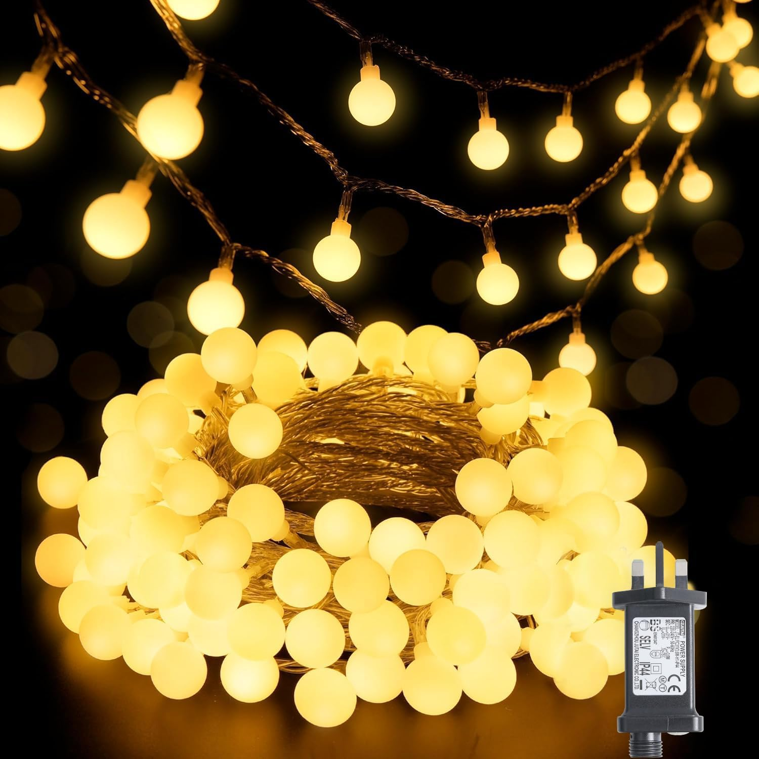 JMEXSUSS Globe Fairy Lights Plug in Indoor Outdoor,100Led Christmas Lights