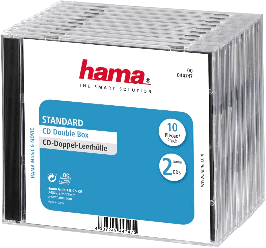 , Dual CD/DVD Jewel Double Case, 10 Pack, Black | Designed to Hold 2X Cd/Dvd'S in Each Case, Ideal Replacement for Broken or Lost Cases