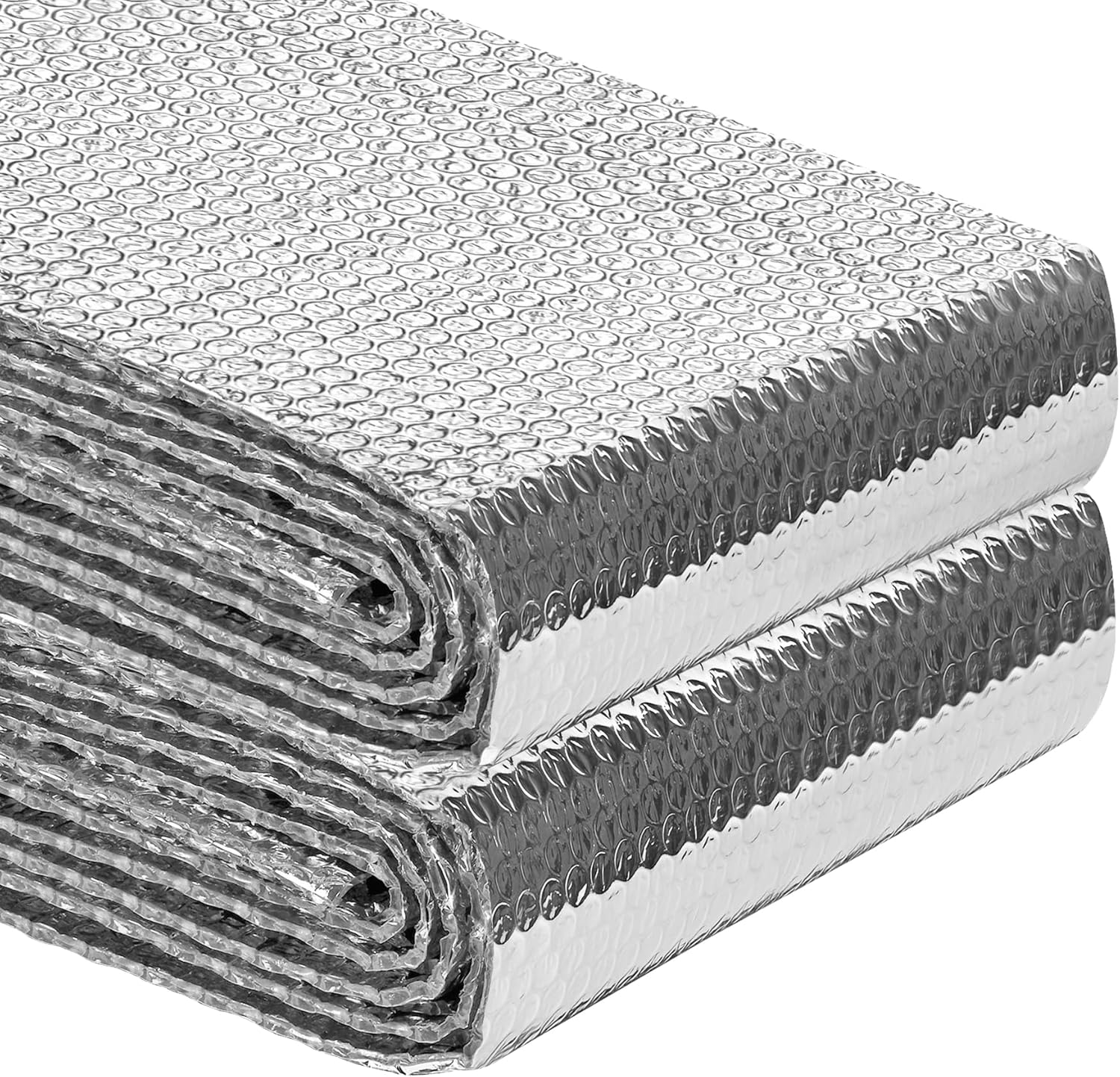 Reflective Insulation Roll 23.6inch x 10Ft Double Bubble Reflective Aluminum Foil Wrap Sheet Thermal Shield Radiant Barrier for Winter RV Window Thermal Cold Insulating Summer Heat - Silver