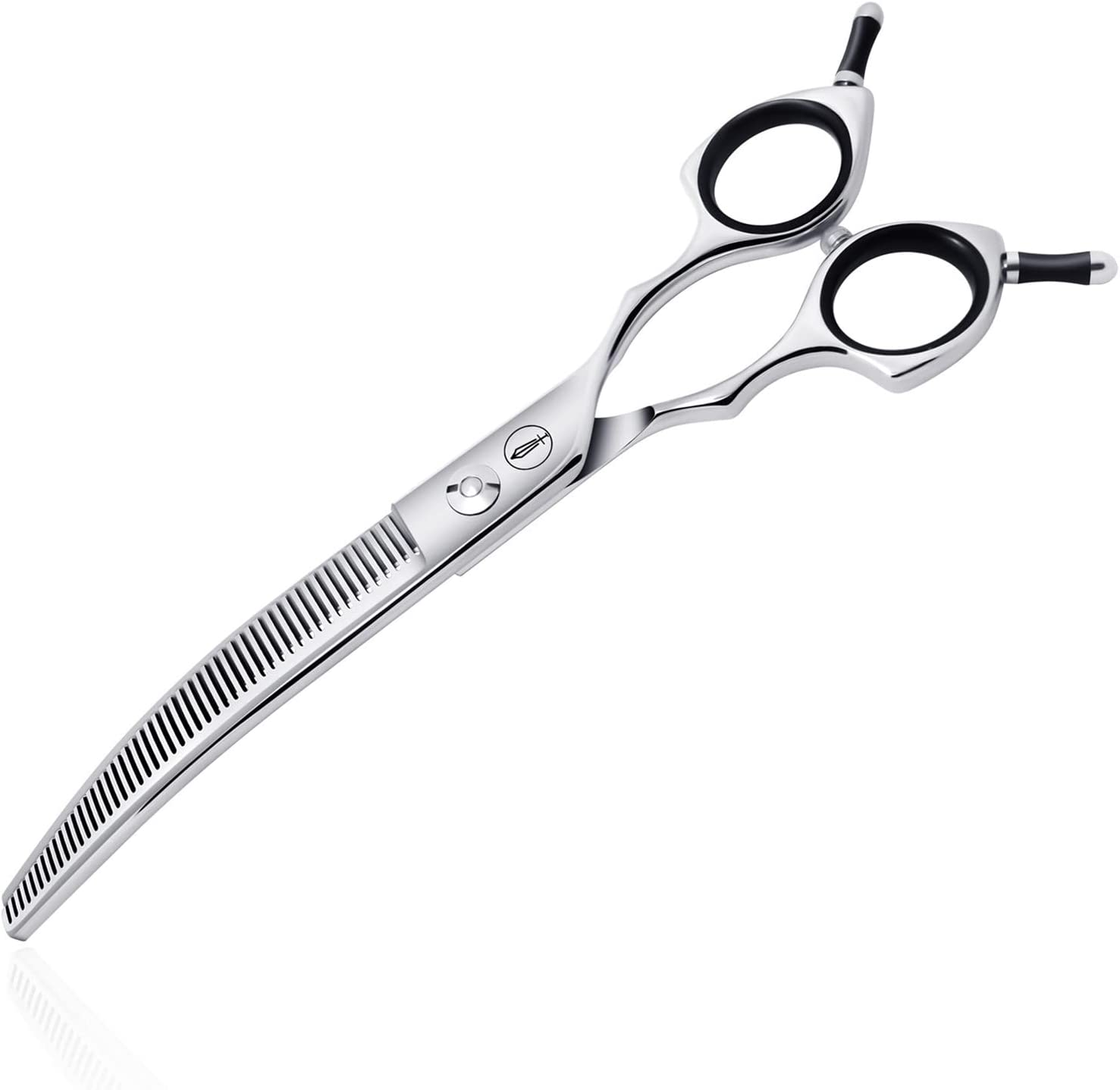 Curved Thinning Shears for Dogs,Curved Dog Thinning Shears for Grooming,Cat Curved Blender,50 Teeth,7.0 Inch,30% Thinning Rate,Light Weight.Designed for Pet Groomers or Family DIY Use.