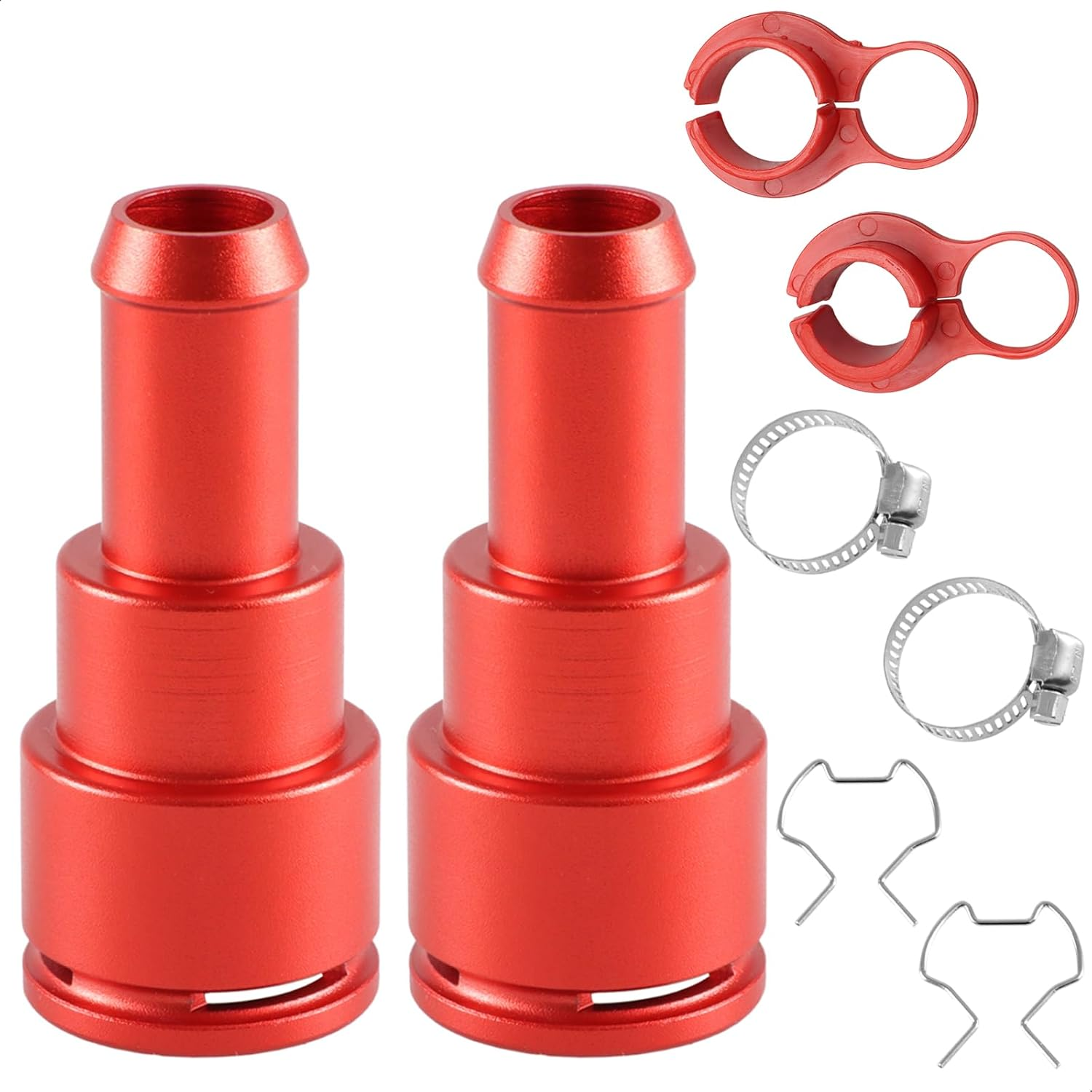 Heater Hose Connector - 2PCS Aluminum Inlet/Outlet 3/4In X 5/8In Heater Core Tube Coolant Hose Connectors Compatible with Chevy Express Silverado GMC Sierra Replace#15032062 800-409