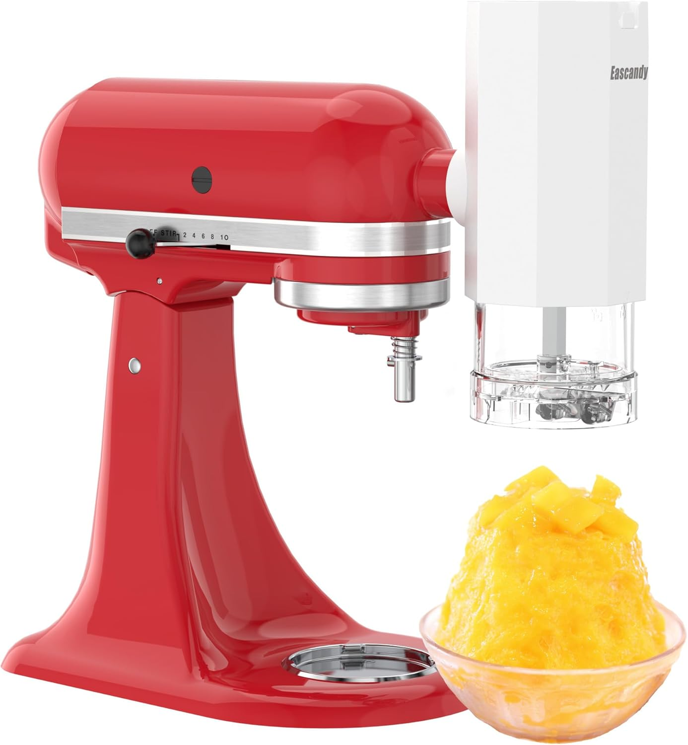 Shaved Ice Attachment for Kitchenaid Stand Mixer, Snow Cone Maker for Kitchenaid with 8 Ice Molds, Stainless Steel Blade Ice Shaver Attachment for Kitchen Aid Mixer