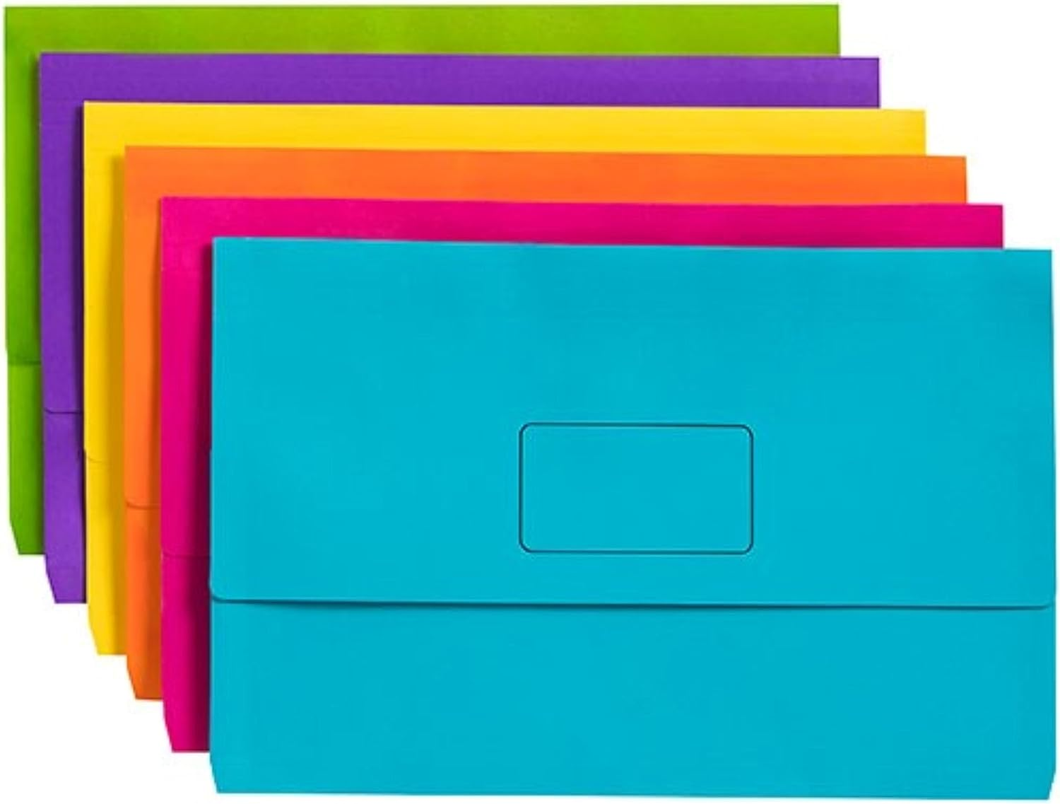 Marbig Slimpick Foolscap Document Wallet Brights Assorted Pack10