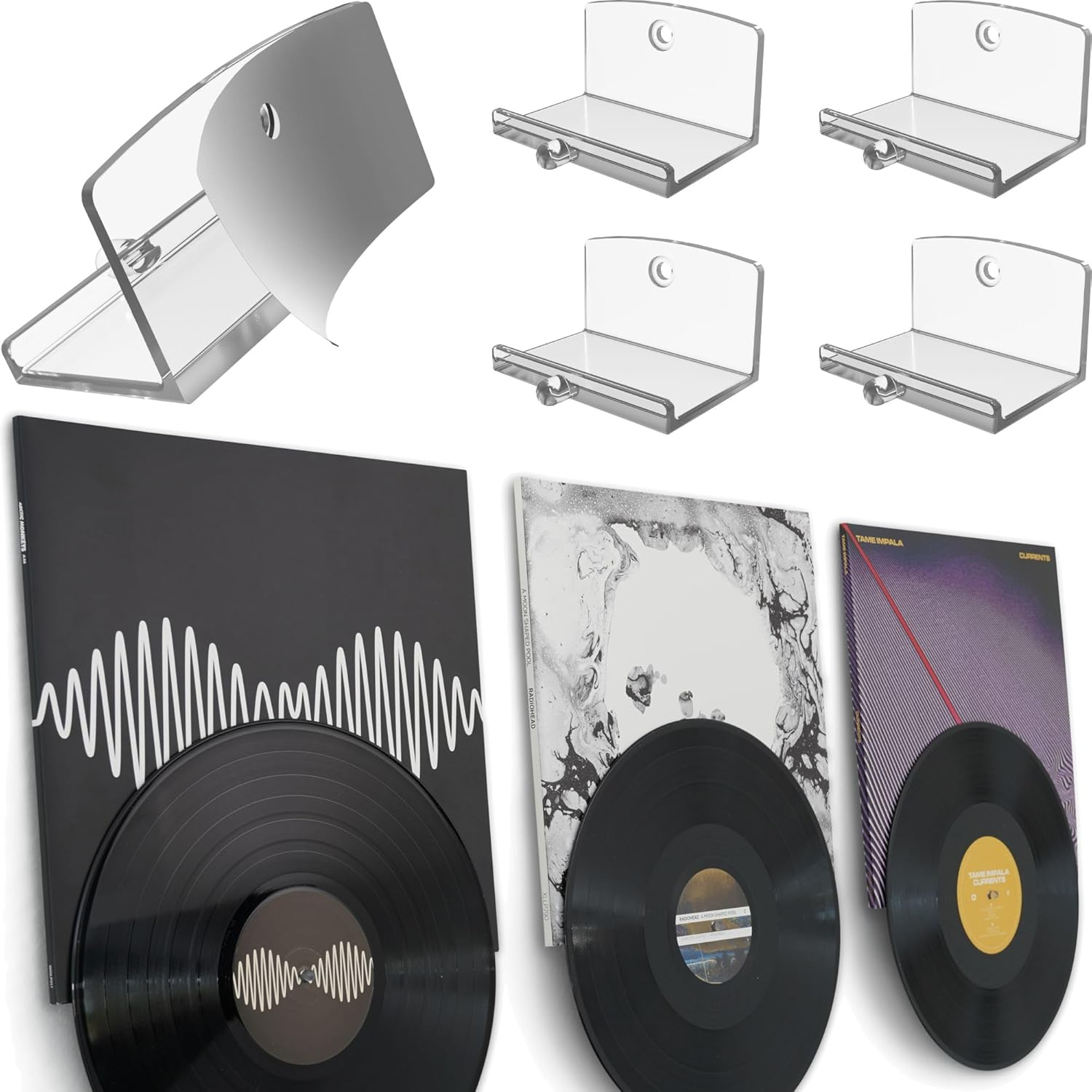 Soporte de pared de vinilo adhesivo paquete de 4 Album y disco doble exhibicion