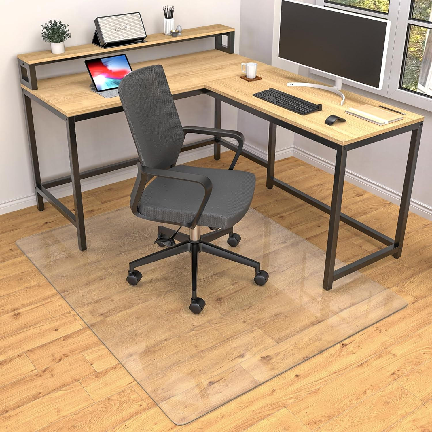 Office Chair Mat for Hard Wood Floors, 36 X 48 Inches Clear Floor Mat for for Rolling Chairs, Heavy Duty Wood/Tile Floor Protectors for Home Office, Anti-Slip, Easy to Clean