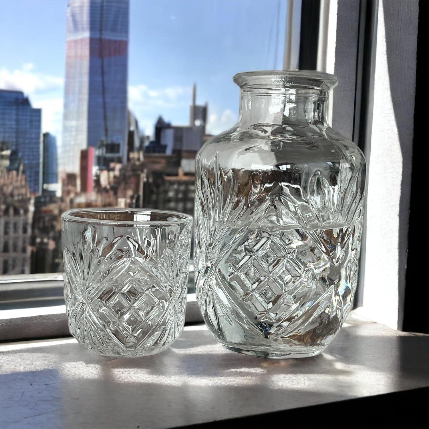 Bedside Water Carafe and Glass Set, Carafe, Water Carafe, Nightstand Carafe, ... - Picture 6 of 14
