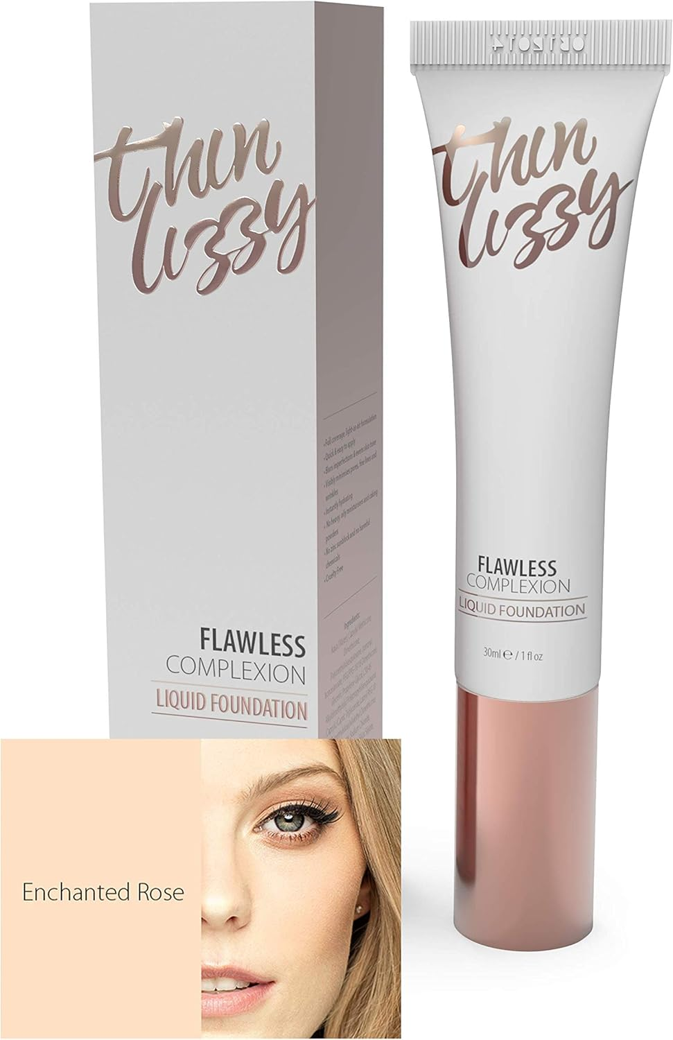 Thin Lizzy Flawless Complexion Natural Liquid Foundation, Full Coverage, Natu... - Picture 3 of 19
