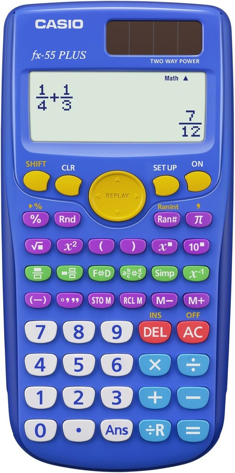 Casio Fx-55Plus Fraction Calculator – Elementary/Middle School Math Made Easy | Fractions, Mixed Numbers, Simplification | Great for Classroom Learning