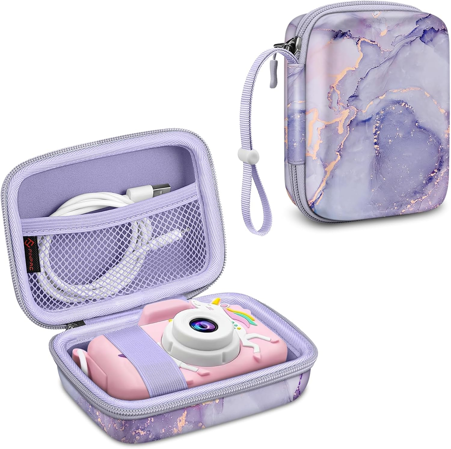 Fintie Kids Camera Case, Compatible with Goopow/Mgaolo, Lilac Marble
