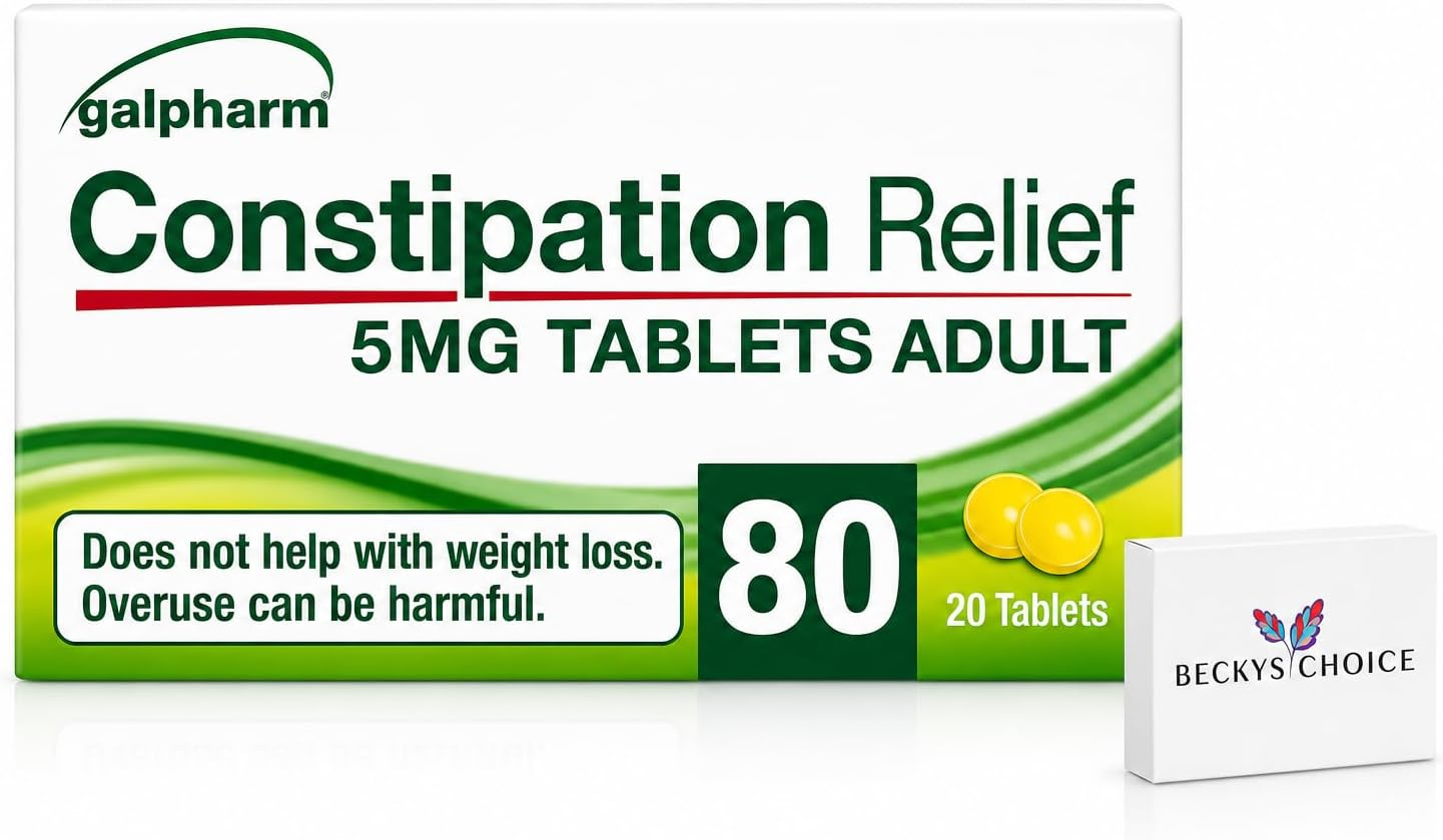 Constipation Relief 5Mg Tablets Adult - (4 Packs of 20 Tabs Each)