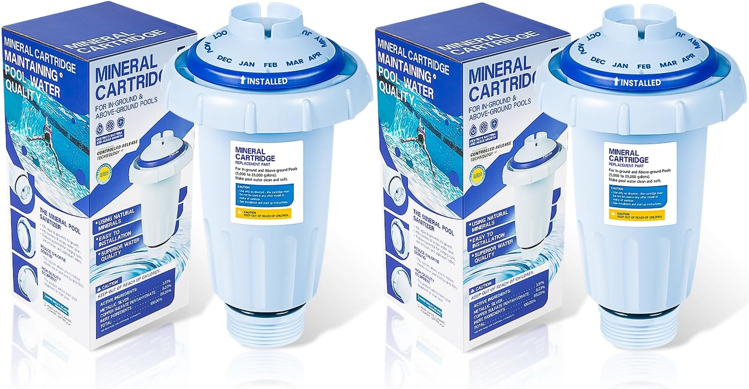 2 Pack W28175 Replacement for Nature2 Express Mineral Cartridge for Pool System, for In-Ground & Above-Ground Pools up to 30,000 Gallons, W20171, W20080, W26775