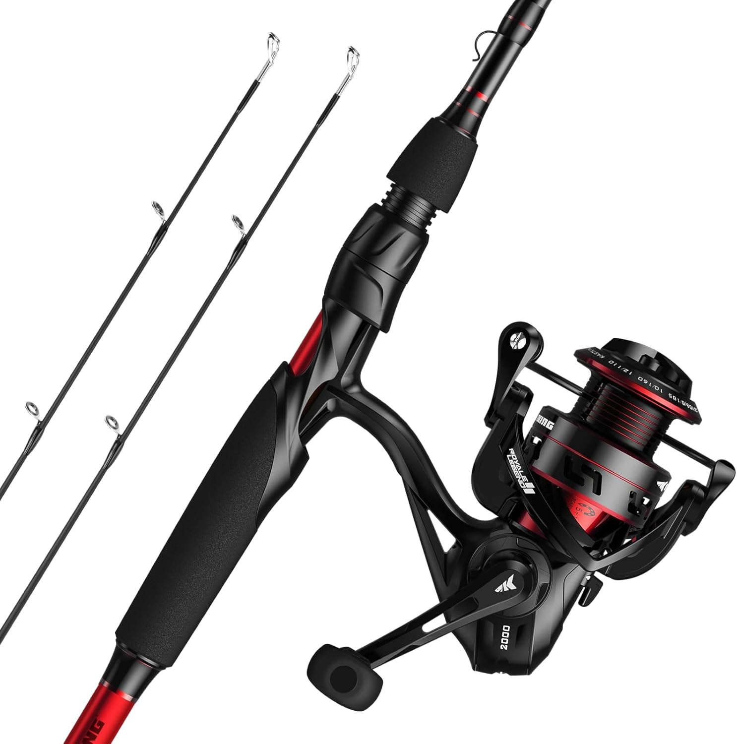 Royale Legend II Twin Tip Fishing Rod and Reel Combos, Spinning & Casting Combo, IM6 Graphite 2Pc Blanks, Extra Backup Tip Section, Stainless-Steel Guides, Kastflex Technology, EVA Handles