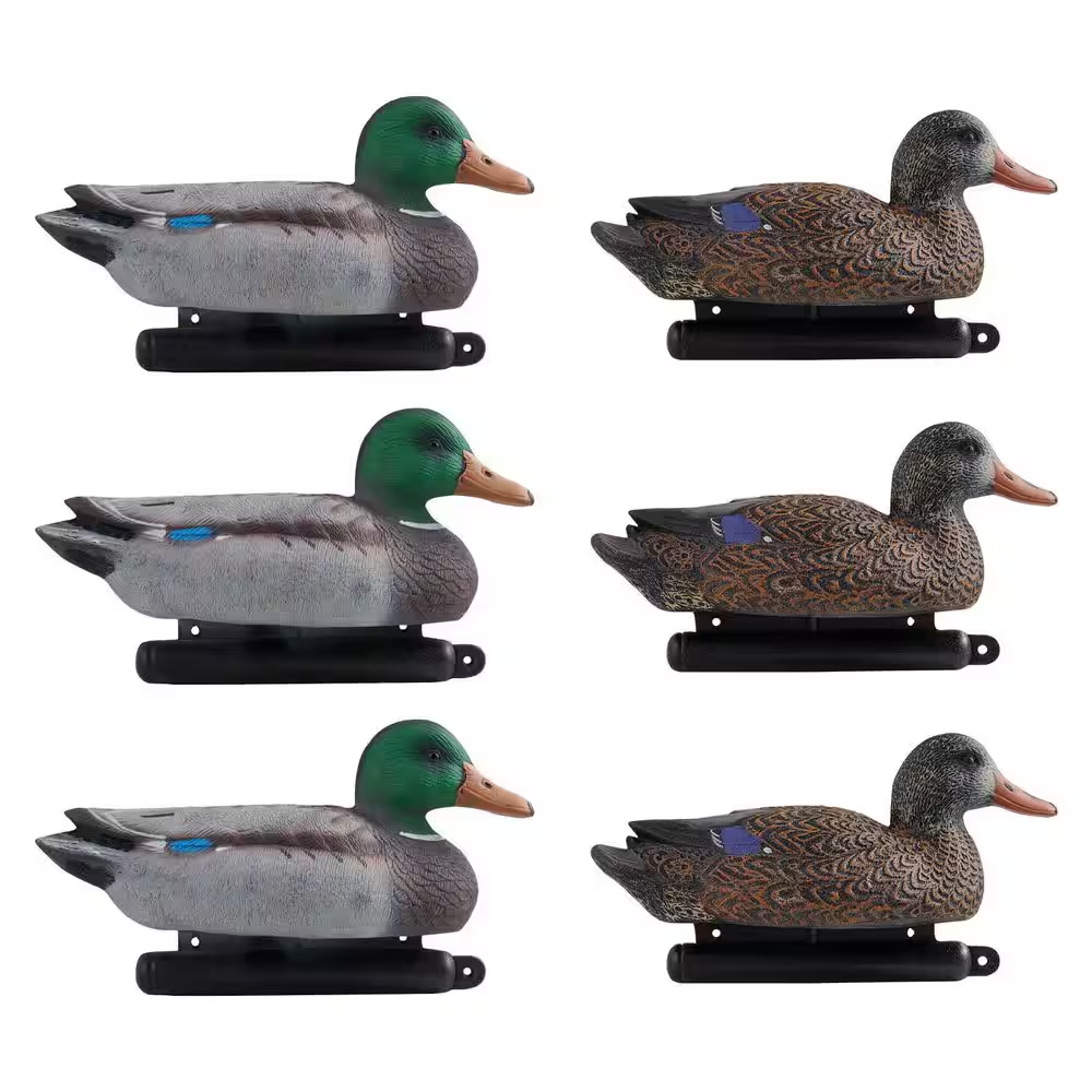 Duck Decoys, 6-Pack Realistic Floating Plastic Duck Hunting Decoys, Weight Forward Swim for Outdoor, Easy to Carry