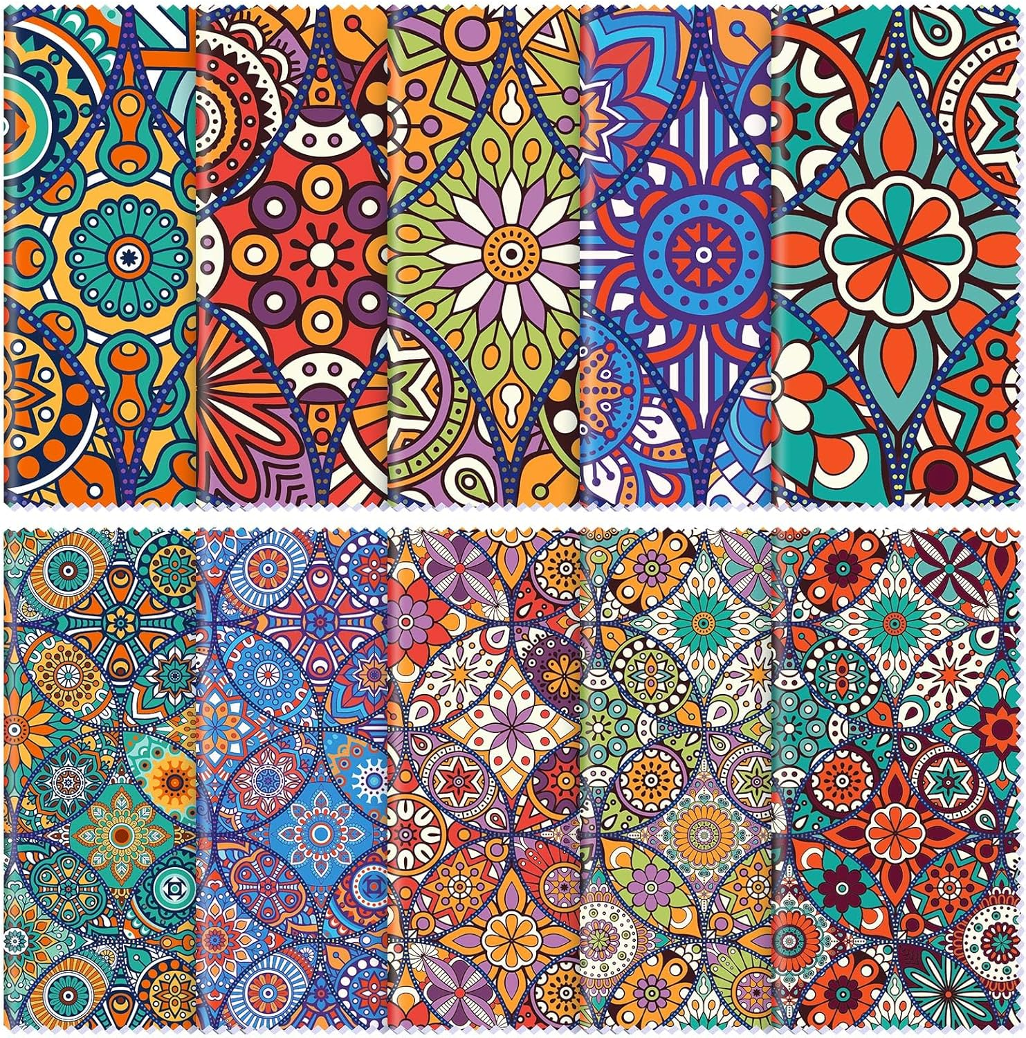 20 Pcs Microfiber Cleaning Cloth for Glasses Mandala Microfiber Soft Multicol...