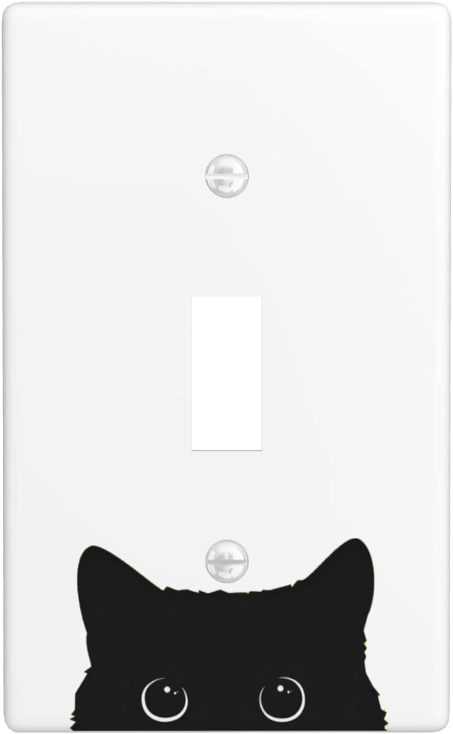 Cute Cat Single Light Switch Cover Decorative Wall Plates 1 Gang Toggle Switch Plate Covers for Room Decor, 4.50 X 2.76 Inch, White