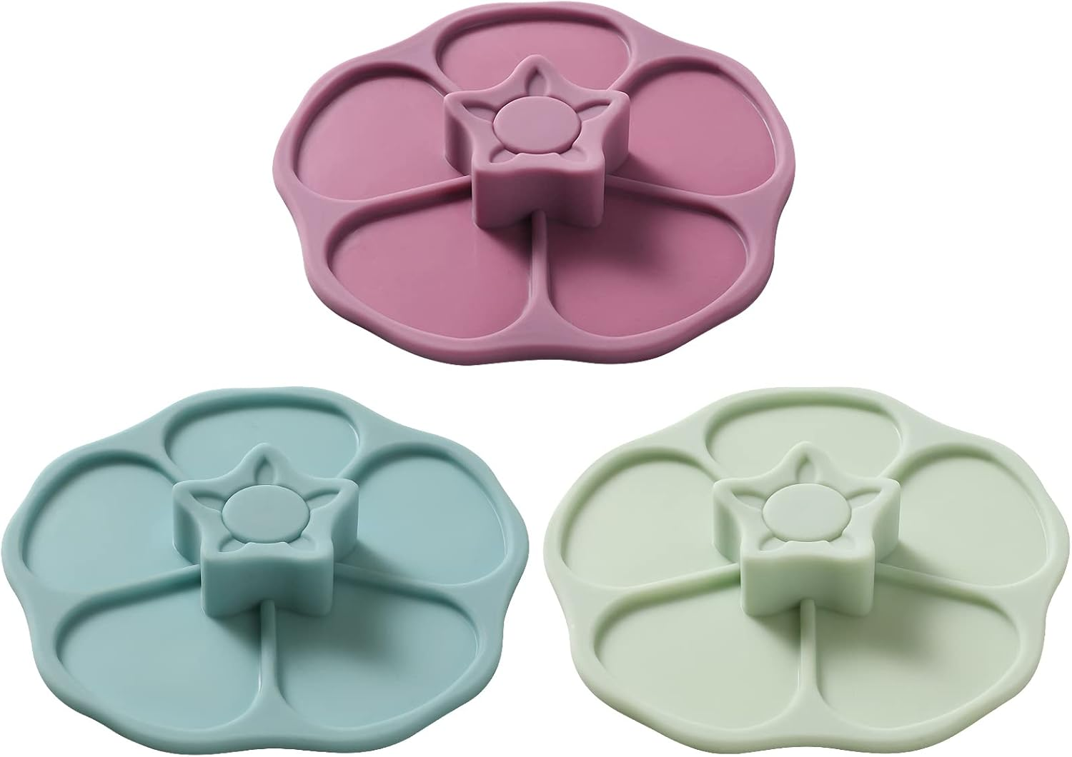 Petal Silicone Cup Covers (Set of 3) , Multicolored Silicone Lids for Mugs, Cups, Tea Pots,Flexible Mug Covers,Hot Cup Lids for Coffee & Tea