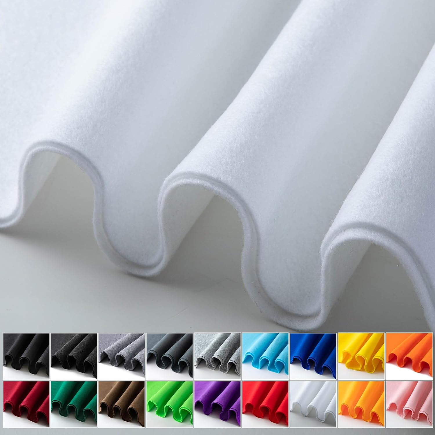 White Felt Fabric 36 * 36 Inch Wide 1.6Mm,Fabric Sheets Soft Woven Acrylic Craft Fabric for DIY Craft Work Sewing Patchwork,Craft Felt