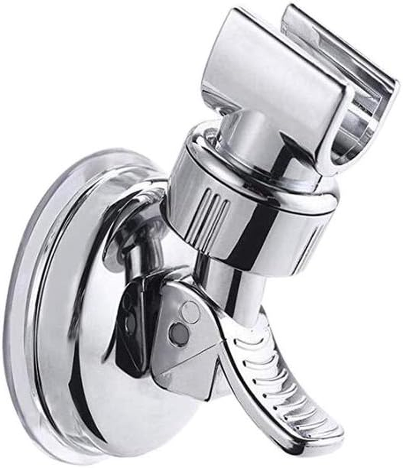 Adjustable Shower Head Holder Removable Suction Cup Shower Head Bracket No Drill Shower Head Bracket with Chrome Polished for Bathroom